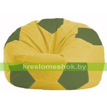 Кресло мешок Мяч М1.1-259 (основа жёлтая, вставка оливковая)