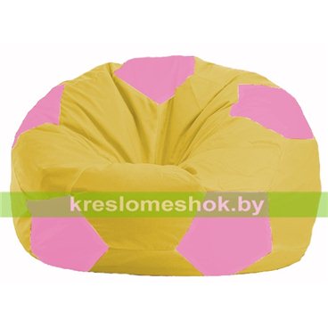 Кресло мешок Мяч М1.1-257 (основа жёлтая, вставка розовая)