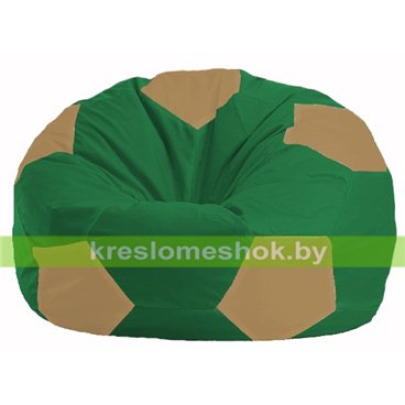 Кресло мешок Мяч М1.1-237 (основа зелёная, вставка бежевая тёмная)