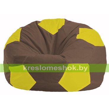 Кресло мешок Мяч М1.1-316 (основа коричневая, вставка жёлтая)