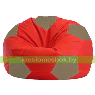 Кресло мешок Мяч М1.1-171 (основа красная, вставка бежевая тёмная)