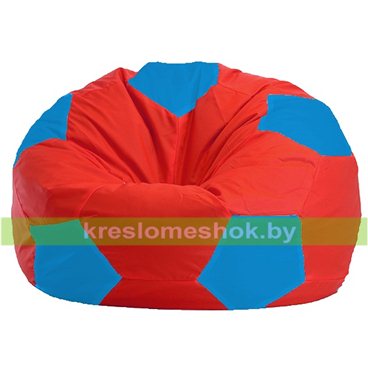 Кресло мешок Мяч М1.1-179 (основа красная, вставка голубая)