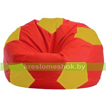 Кресло мешок Мяч М1.1-178 (основа красная, вставка жёлтая)