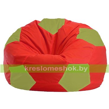 Кресло мешок Мяч М1.1-177 (основа красная, вставка оливковая)