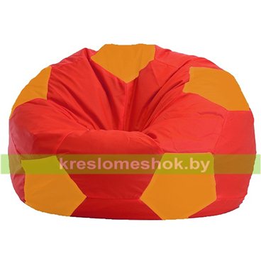 Кресло мешок Мяч М1.1-176 (основа красная, вставка оранжевая)