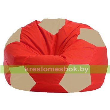 Кресло мешок Мяч М1.1-174 (основа красная, вставка бежевая)
