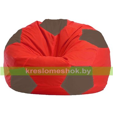 Кресло мешок Мяч М1.1-177 (основа красная, вставка бежевая тёмная)