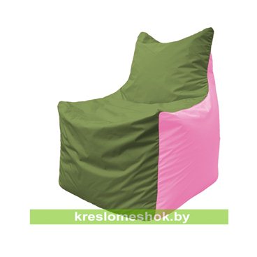 Кресло мешок Фокс Ф2.1-226 (основа оливковая, вставка розовая)