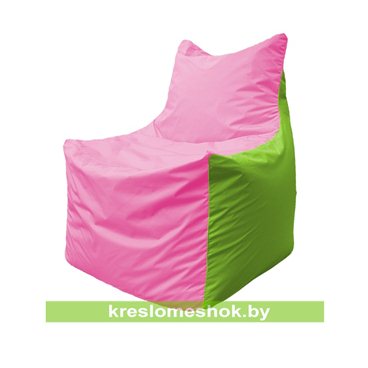 Кресло мешок Фокс Ф2.1-197 (основа розовая, вставка салатовая)