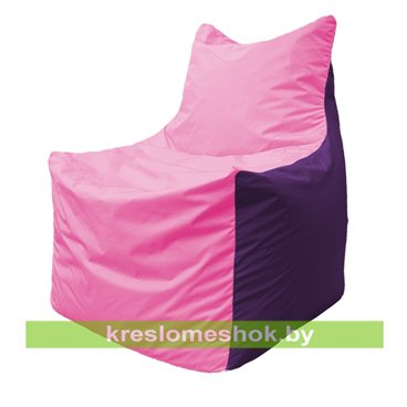 Кресло мешок Фокс Ф2.1-191 (основа розовая, вставка фиолетовая)