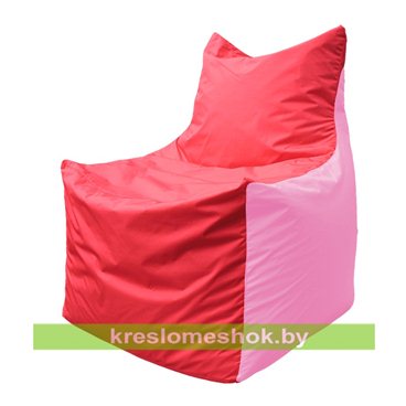 Кресло мешок Фокс Ф2.1-175 (основа красная, вставка розовая)