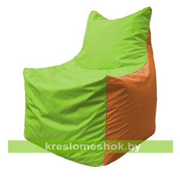 Кресло мешок Фокс Ф2.1-163 (основа салатовая, вставка оранжевая)
