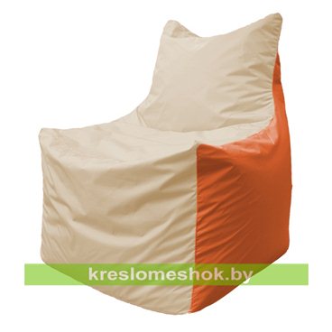 Кресло мешок Фокс Ф2.1-143 (основа бежевая, вставка оранжевая)