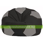 Кресло мешок Мяч чёрный - серый М 1.1-473