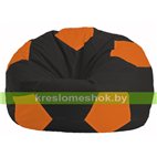 Кресло мешок Мяч чёрный - оранжевый М 1.1-400