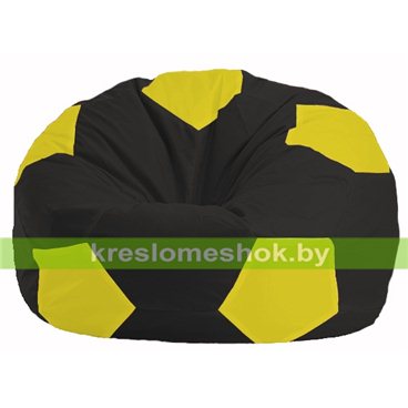 Кресло мешок Мяч М1.1-396 (основа чёрная, вставка жёлтая)
