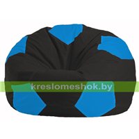 Кресло мешок Мяч чёрный - голубой М 1.1-395
