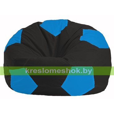 Кресло мешок Мяч М1.1-395 (основа чёрная, вставка голубая)