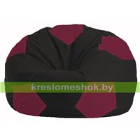 Кресло мешок Мяч чёрный - бордовый М 1.1-358