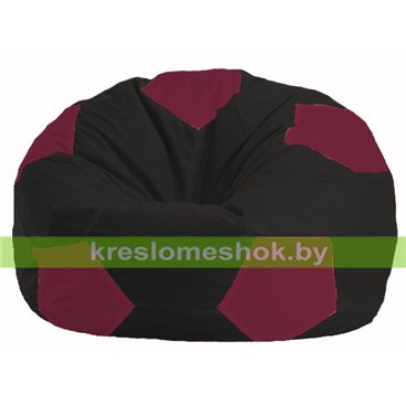 Кресло мешок Мяч М1.1-358 (основа чёрная, вставка бордовая)
