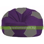 Кресло мешок Мяч фиолетовый - серый М 1.1-72