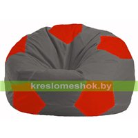 Кресло мешок Мяч тёмно-серый - красный М 1.1-362