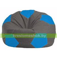 Кресло мешок Мяч тёмно-серый - голубой М 1.1-359