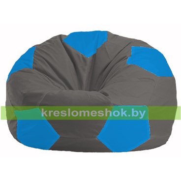 Кресло мешок Мяч М1.1-359 (основа серая тёмная, вставка голубая)