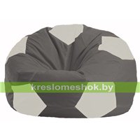 Кресло мешок Мяч тёмно-серый - белый М 1.1-357