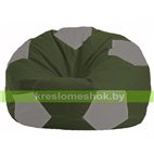 Кресло мешок Мяч тёмно-оливковый - серый М 1.1-53