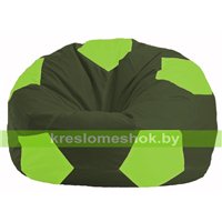 Кресло мешок Мяч тёмно-оливковый - салатовый М 1.1-55