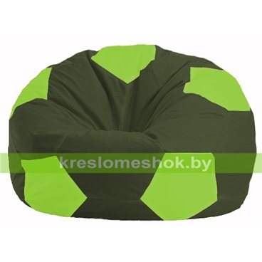 Кресло мешок Мяч М1.1-55 (основа оливковая тёмная, вставка салатовая)