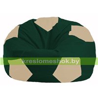 Кресло мешок Мяч тёмно-зелёный - светло-бежевый М 1.1-62