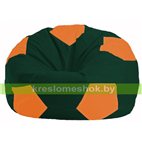 Кресло мешок Мяч тёмно-зелёный - оранжевый М 1.1-64