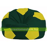 Кресло мешок Мяч тёмно-зелёный - жёлтый М 1.1-65