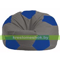 Кресло мешок Мяч серый - синий М 1.1-345