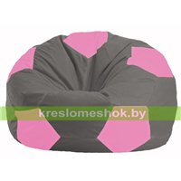 Кресло мешок Мяч серый - розовый М 1.1-333