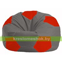 Кресло мешок Мяч серый - красный М 1.1-332
