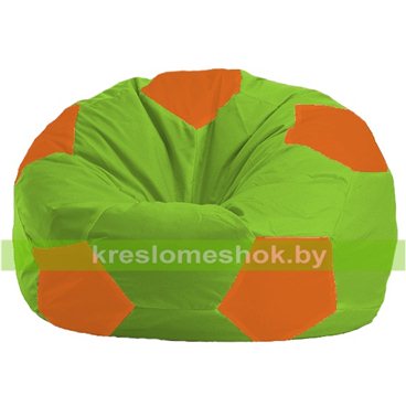 Кресло мешок Мяч М1.1-163 (основа салатовая, вставка оранжевая)