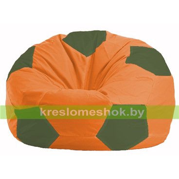 Кресло мешок Мяч М1.1-211 (основа оранжевая, вставка оливковая тёмная)