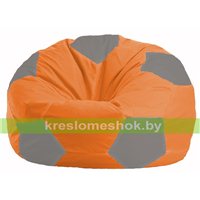 Кресло мешок Мяч оранжевый - серый М 1.1-214