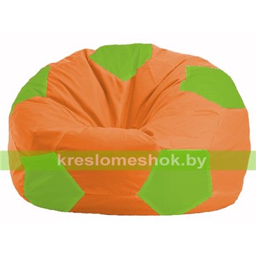 Кресло мешок Мяч М1.1-215 (основа оранжевая, вставка салатовая)