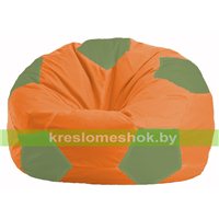 Кресло мешок Мяч оранжевый - оливковый М 1.1-216