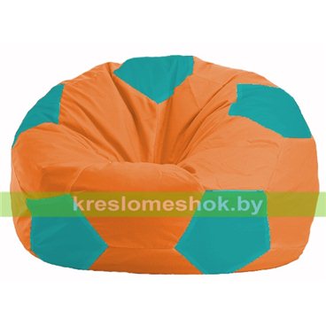 Кресло мешок Мяч М1.1-223 (основа оранжевая, вставка бирюзовая)