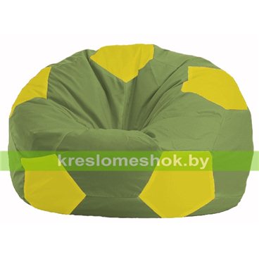 Кресло мешок Мяч М1.1-288 (основа оливковая, вставка жёлтая)