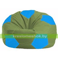 Кресло мешок Мяч оливковый - голубой М 1.1-229