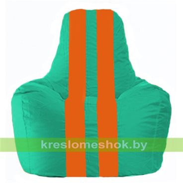 Кресло-мешок Спортинг С1.1-296 (основа бирюзовая, вставка оранжевая)