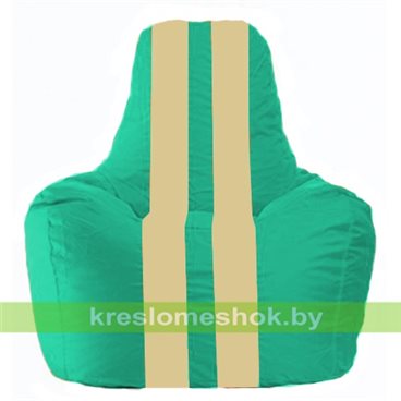 Кресло-мешок Спортинг С1.1-293 (основа бирюзовая, вставка бежевая)
