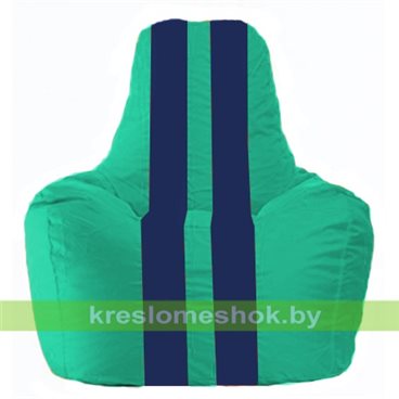 Кресло-мешок Спортинг С1.1-286 (основа бирюзовая, вставка синяя тёмная)