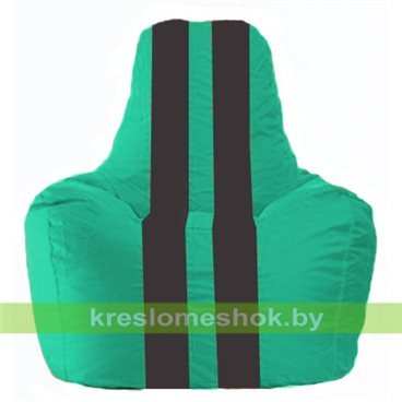 Кресло-мешок Спортинг С1.1-283 (основа бирюзовая. вставка чёрная)